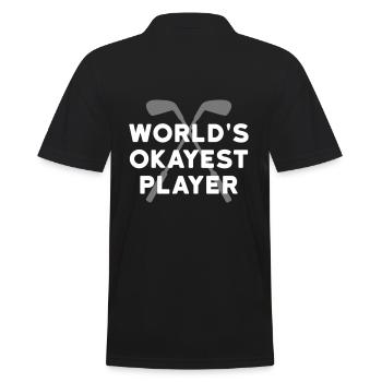 World's okayest player (überkreuzte Golfschläge) - Männer Poloshirt - Schwarz - Hinten - Kai (181cm)