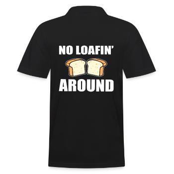 No Loafin' Around Konditor - Männer Poloshirt - Schwarz - Hinten - Kai (181cm)