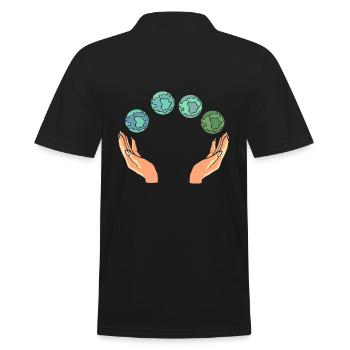 Rette die Erde Umweltschützer - Männer Poloshirt - Schwarz - Hinten - Kai (181cm)
