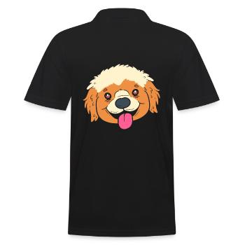 Süßer Welpe Hundesitter - Männer Poloshirt - Schwarz - Hinten - Kai (181cm)