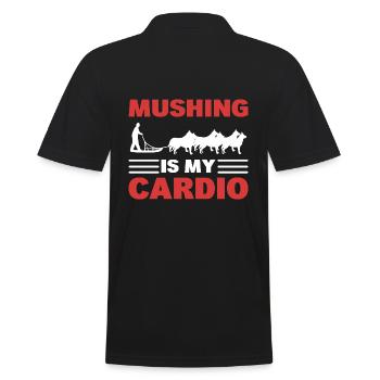 Schlittenhund Musher - Männer Poloshirt - Schwarz - Hinten - Kai (181cm)