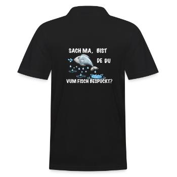 Fisch Spruch lustig Sächsich - Männer Poloshirt - Schwarz - Hinten - Kai (181cm)