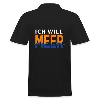 Ich will meer - Männer Poloshirt - Schwarz - Hinten - Kai (181cm)