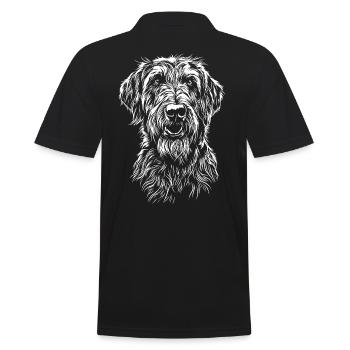 Irish Wolfhound Portrait Hund Hunde Windhunde - Männer Poloshirt - Schwarz - Hinten - Kai (181cm)
