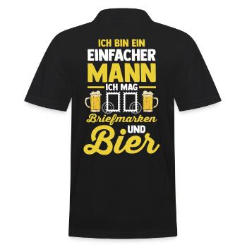 Philatelie Briefmarkensammlung Briefmarkensammler - Männer Poloshirt - Schwarz - Hinten - Kai (181cm)