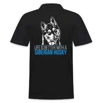 SIBERIAN HUSKY life is better - Männer Poloshirt - Schwarz - Hinten - Kai (181cm)