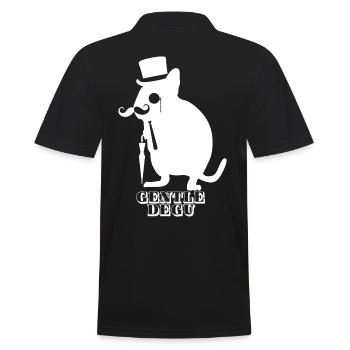 DEGUS | Gentle Degu | Gift for tasting owners - Men's Polo Shirt - black - Back - Kai (181cm)