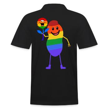 Erdnuss Gay Liebe Anders Partnerschaft LGBT Paar - Männer Poloshirt - Schwarz - Hinten - Kai (181cm)