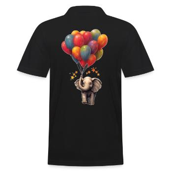 Eléphant avec ballons - Polo Homme - noir - Dos - Kai (181cm)