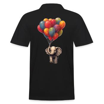 Eléphant avec ballon - Polo Homme - noir - Dos - Kai (181cm)