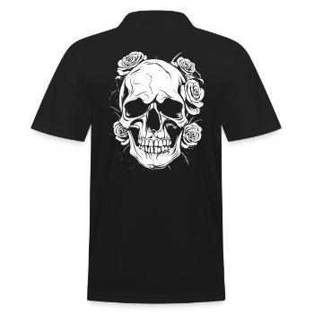 Crâne Crâne Roses Gothique Rose Goth - Polo Homme - noir - Dos - Kai (181cm)