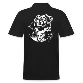 Great Nova Scotia Duck Tolling Retriever Portrait - Men's Polo Shirt - black - Back - Kai (181cm)