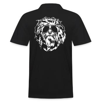 Havaneser cool Hund Sonnenbrille Portrait Wilsigns - Männer Poloshirt - Schwarz - Hinten - Kai (181cm)