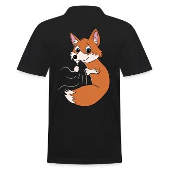 Süßer Fuchs Kinder - Männer Poloshirt - Schwarz - Hinten - Kai (181cm)