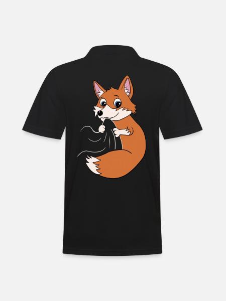 Süßer Fuchs Kinder - Männer Poloshirt - Schwarz