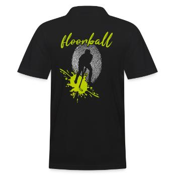 Floorball Floorball FLOORBALL PLAYER Floorballer - Men's Polo Shirt - black - Back - Kai (181cm)