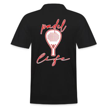 Padel Padel tennis Padel fashion PADEL-life - Men's Polo Shirt - black - Back - Kai (181cm)