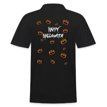Alarme de citrouille Happy Halloween - Polo Homme - noir - Dos - Kai (181cm)
