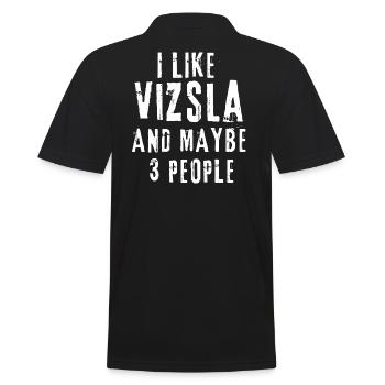 Vizsla - Männer Poloshirt - Schwarz - Hinten - Kai (181cm)