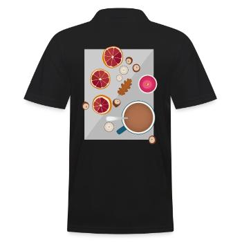 Hygge Decoration Tranquility Coziness Gift - Men's Polo Shirt - black - Back - Kai (181cm)