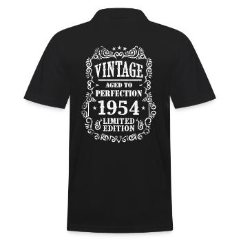 Born in 1954 birthday 70 years old - Men's Polo Shirt - black - Back - Kai (181cm)