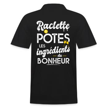 raclette et potes Humour personnalisé - Polo Homme - noir - Dos - Kai (181cm)