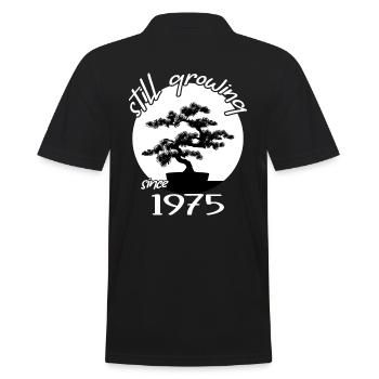 1975 Anniversaire Bonsaï arbre « Toujours en croissance » Nebari - Polo Homme - noir - Dos - Kai (181cm)