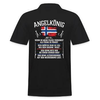 Angelkönig - Norwegen - Männer Poloshirt - Schwarz - Hinten - Kai (181cm)