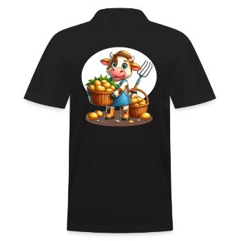 Harvest cow Fresh potatoes from the field - Men's Polo Shirt - black - Back - Kai (181cm)