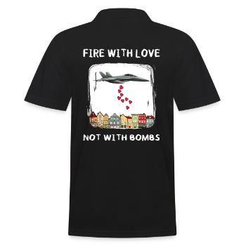 freiheit frieden antiwar solidarität no war peace - Männer Poloshirt - Schwarz - Hinten - Kai (181cm)