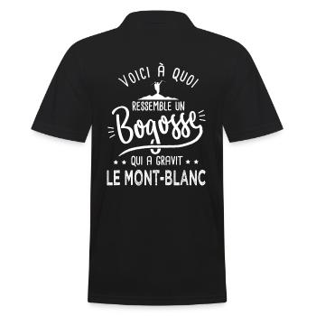 Bogosse alpiniste randonnée Mont Blanc alpinisme - Polo Homme - noir - Dos - Kai (181cm)