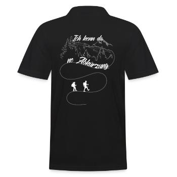 Lustiges Wandern - ne Abkürzung ? - Männer Poloshirt - Schwarz - Hinten - Kai (181cm)