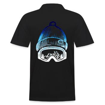 SKI Winter Sports Beanie - blue Snow Edition *** - Men's Polo Shirt - black - Back - Kai (181cm)