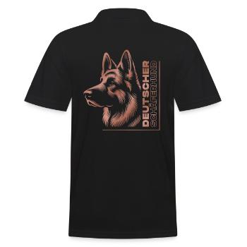 German Shepherd Drawing Head Rose Gold - Men's Polo Shirt - black - Back - Kai (181cm)
