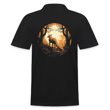 Fox Forest Moon Fable, conte de fées mythique - Polo Homme - noir - Dos - Kai (181cm)