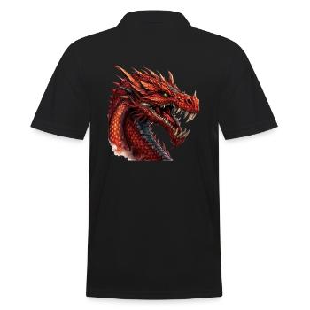 Drache mystisch Lindwurm Monster Ungeheuer Biest - Männer Poloshirt - Schwarz - Hinten - Kai (181cm)