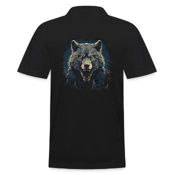 Dog Wolf Werewolf Cerberus Hellhound myth - Men's Polo Shirt - black - Back - Kai (181cm)