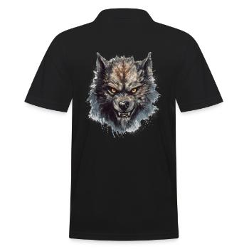 Dog Wolf Werewolf Cerberus Hellhound myth - Men's Polo Shirt - black - Back - Kai (181cm)