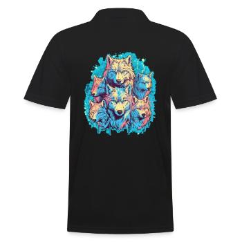 Dog Wolf Werewolf Cerberus Hellhound myth - Men's Polo Shirt - black - Back - Kai (181cm)