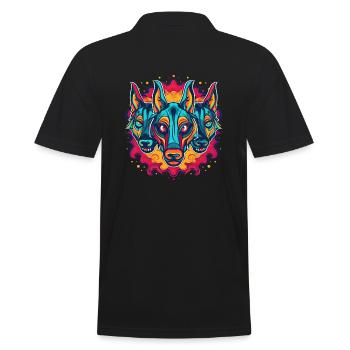 Dog Wolf Werewolf Cerberus Hellhound myth - Men's Polo Shirt - black - Back - Kai (181cm)