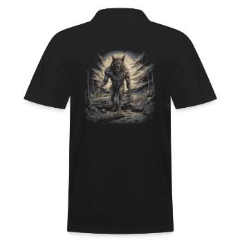 Hund Wolf Werwolf Cerberus Höllenhund mythos - Männer Poloshirt - Schwarz - Hinten - Kai (181cm)