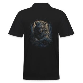 Dog Wolf Werewolf Cerberus Hellhound myth - Men's Polo Shirt - black - Back - Kai (181cm)