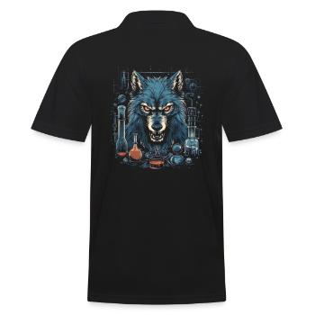 Dog Wolf Werewolf Cerberus Hellhound myth - Men's Polo Shirt - black - Back - Kai (181cm)