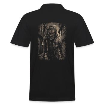 Dog Wolf Werewolf Cerberus Hellhound myth - Men's Polo Shirt - black - Back - Kai (181cm)