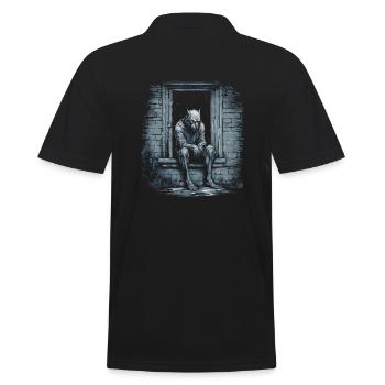 Dog Wolf Werewolf Cerberus Hellhound myth - Men's Polo Shirt - black - Back - Kai (181cm)