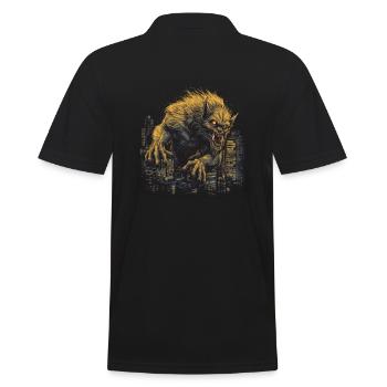 Dog Wolf Werewolf Cerberus Hellhound myth - Men's Polo Shirt - black - Back - Kai (181cm)