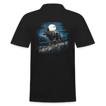 Dog Wolf Werewolf Cerberus Hellhound myth - Men's Polo Shirt - black - Back - Kai (181cm)
