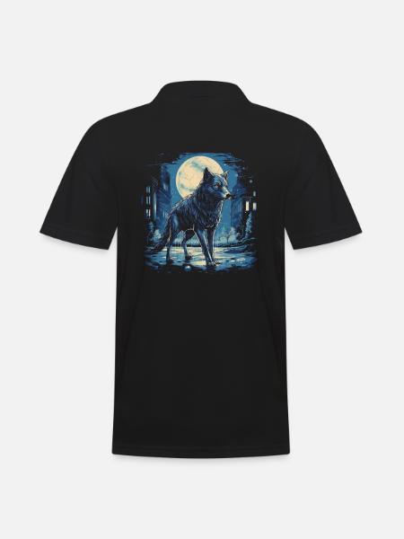 Dog Wolf Wilkołak Cerberus Hellhound Mythos - Koszulka polo męska - czarny
