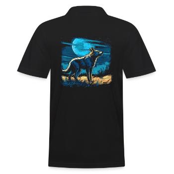 Dog Wolf Werewolf Cerberus Hellhound myth - Men's Polo Shirt - black - Back - Kai (181cm)