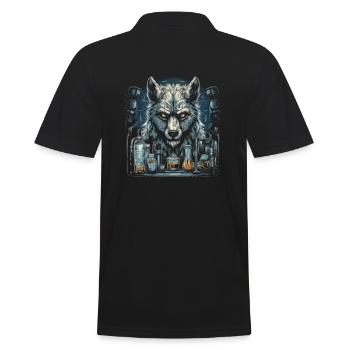Dog Wolf Werewolf Cerberus Hellhound myth - Men's Polo Shirt - black - Back - Kai (181cm)